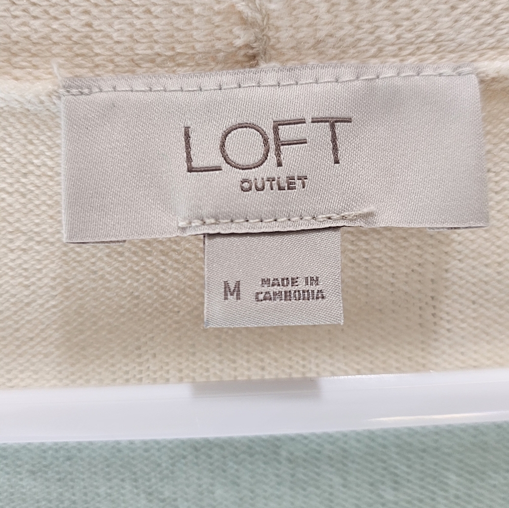 LOFT Multicolor Striped V-Neck Spring Sweater - Picture 2 of 3